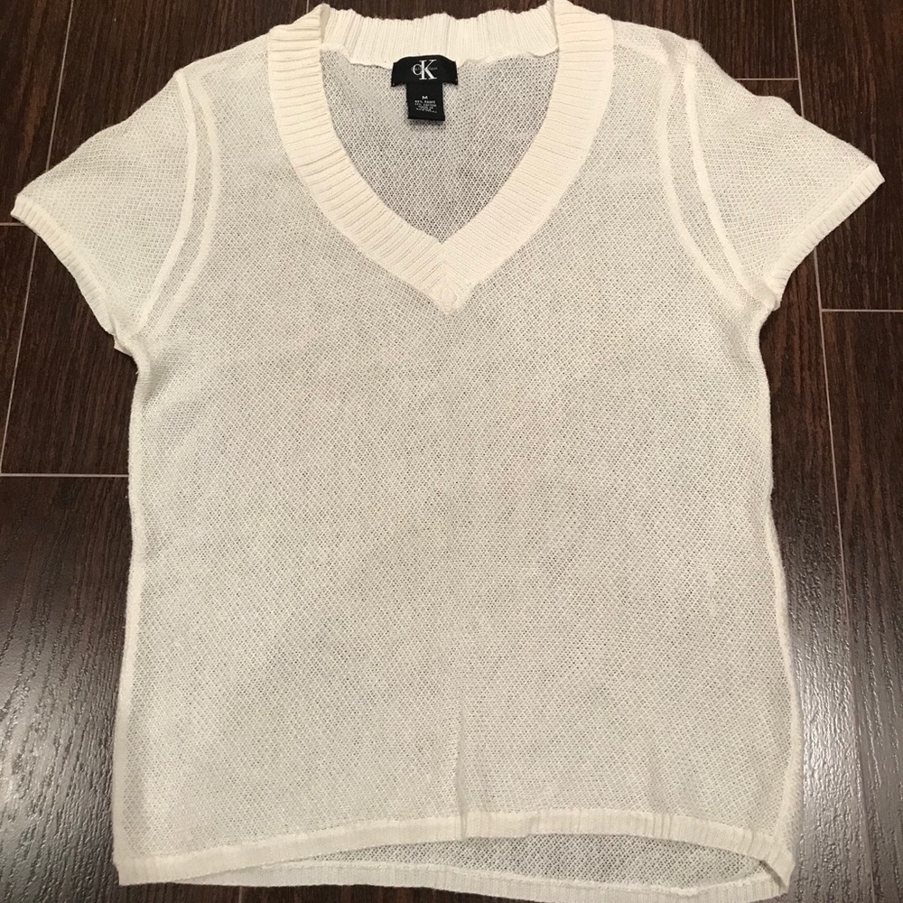 Ck cream knit shirt